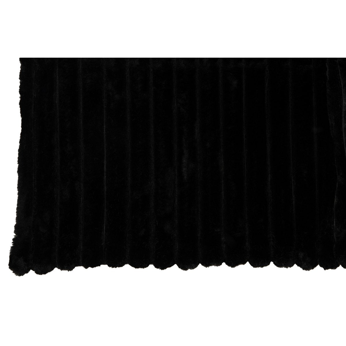 J-Line Plaid corduroy - polyester - zwart - 180 x 130 cm - woonaccessoires