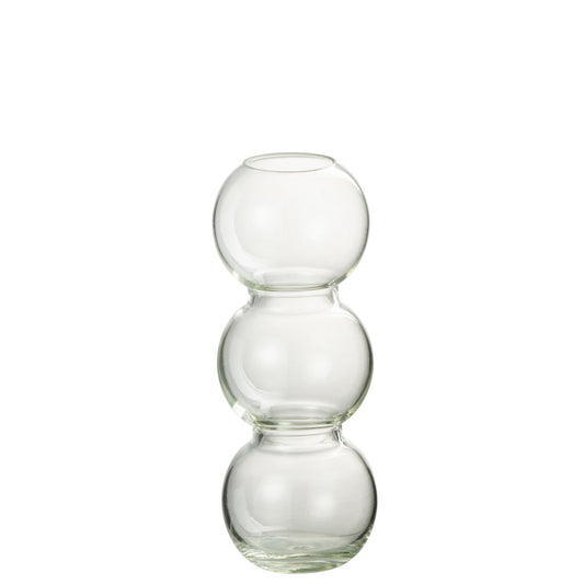 J-Line Vaas Bollen Glas Transparant Small - 23 cm hoog