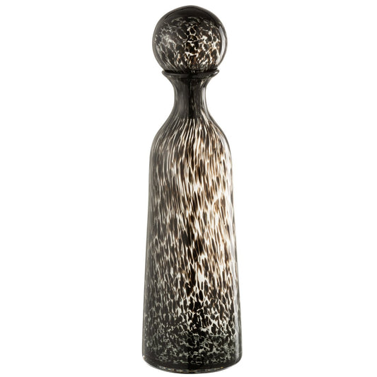 J-Line Fles+Stop Stip Decoratief Hoog Glas Zwart Large