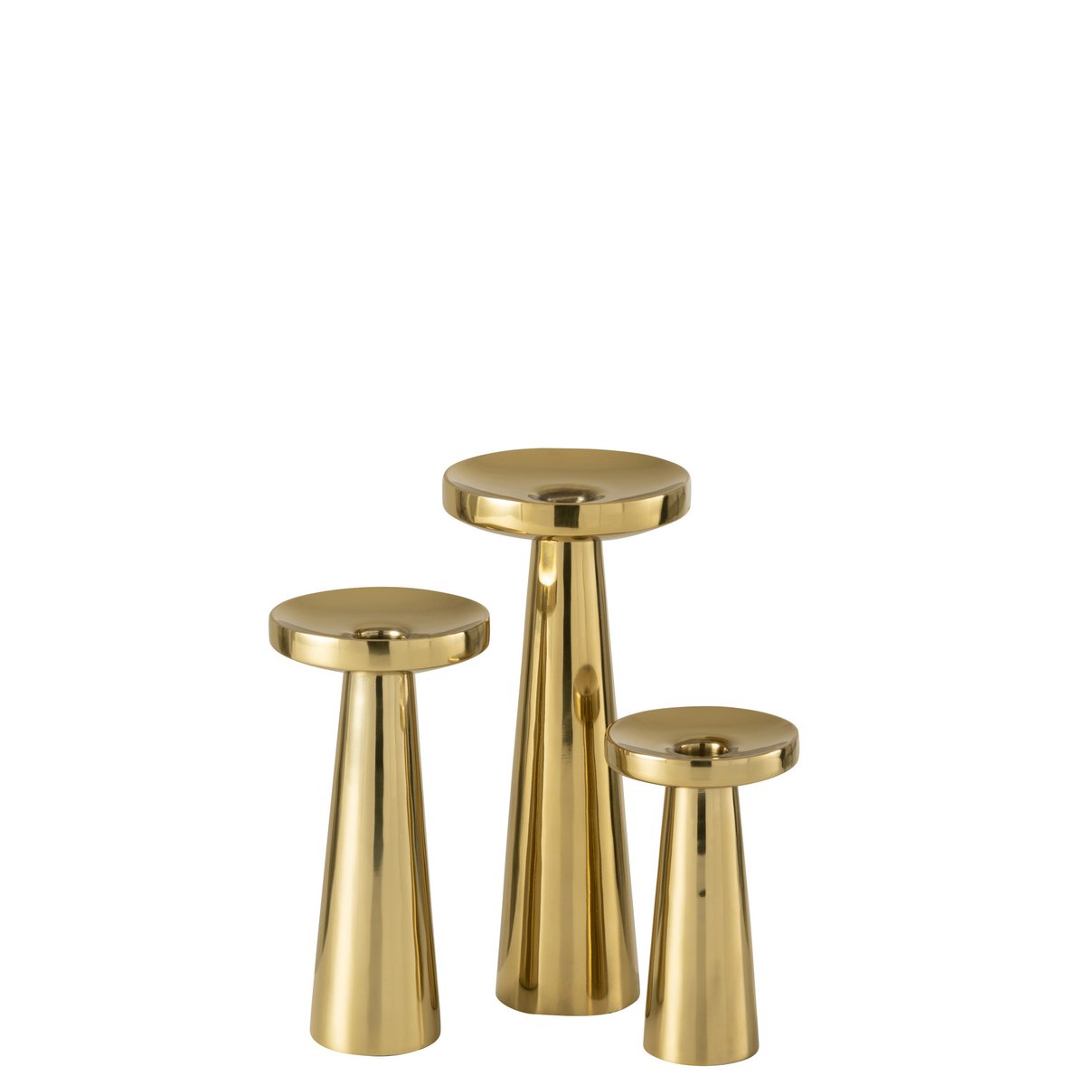J-Line Set Van Drie kandelaren Stainless Steel Goud