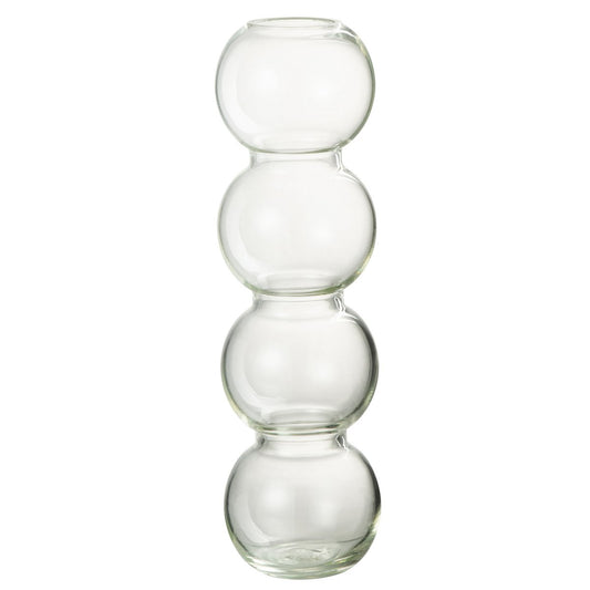 J-Line Vaas Bollen Glas Transparant Large - 30.5 cm hoog