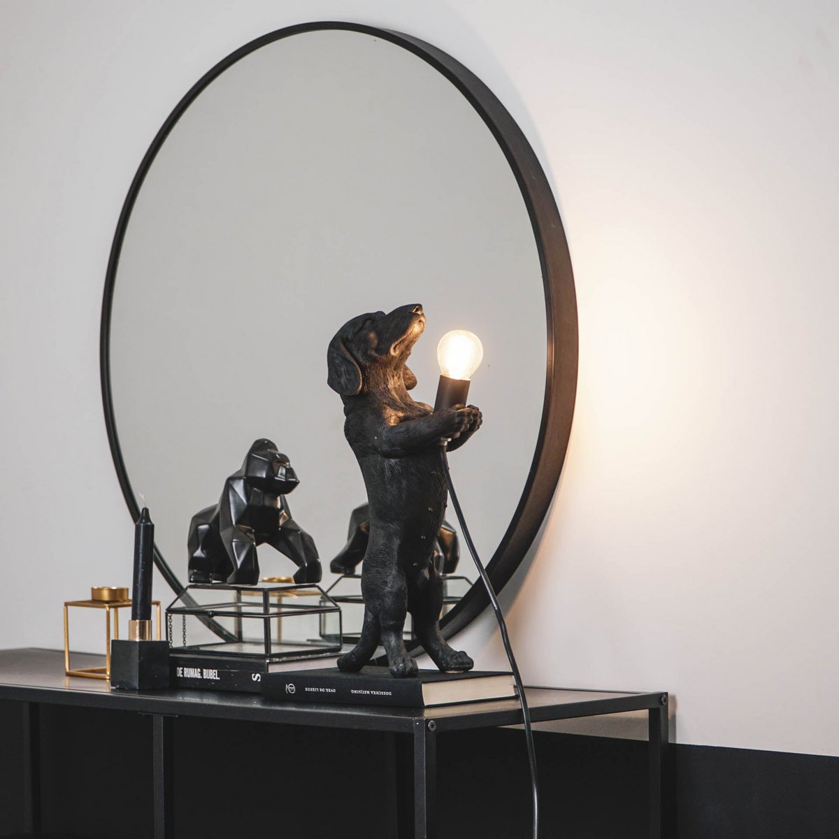 HV Teckel Lamp - Black - 10x15x38cm