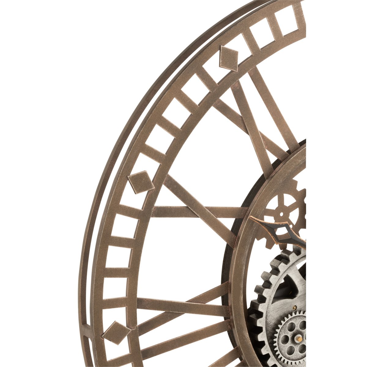 J-Line Radars Romeinse Cijfers klok - metaal - goud - Ø 7 cm - woonaccessoires