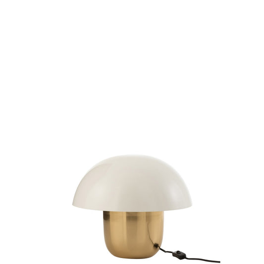 J-Line Lamp Paddenstoel Ijzer Wit/Goud Small