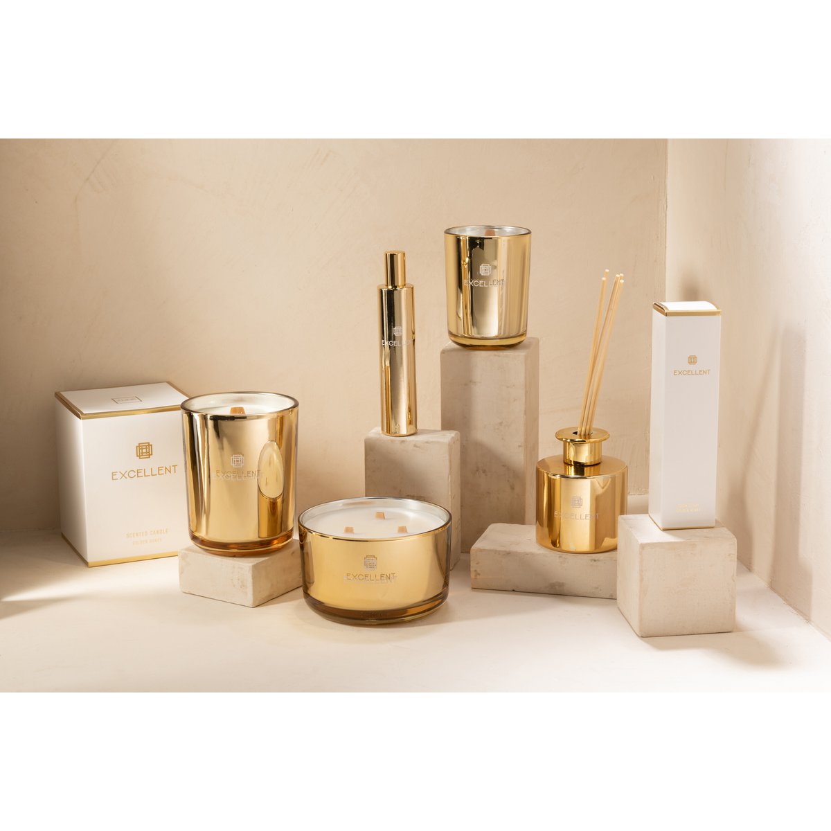 J-Line Geurkaars Excellent Golden Honey Goud Small-50Uur